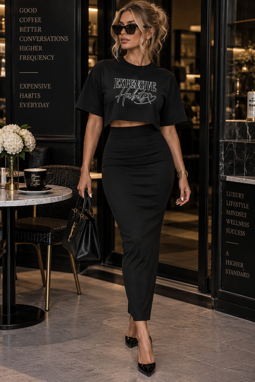 Expensive Habits Women’s garment dye cropped tee