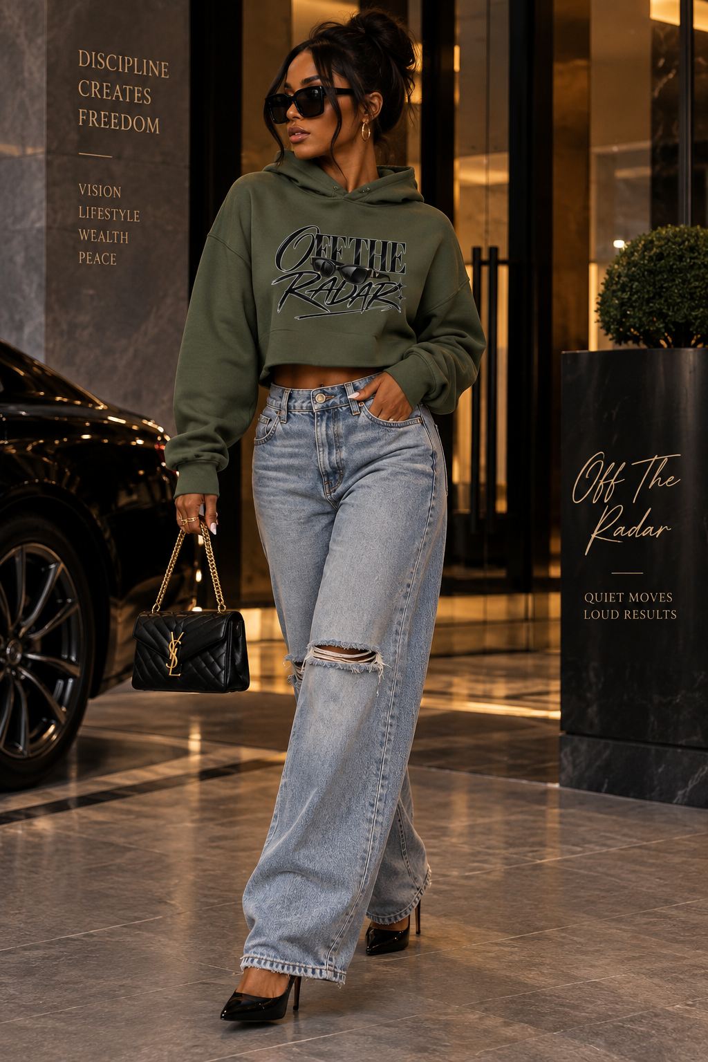 Off The Radar Crop Hoodie